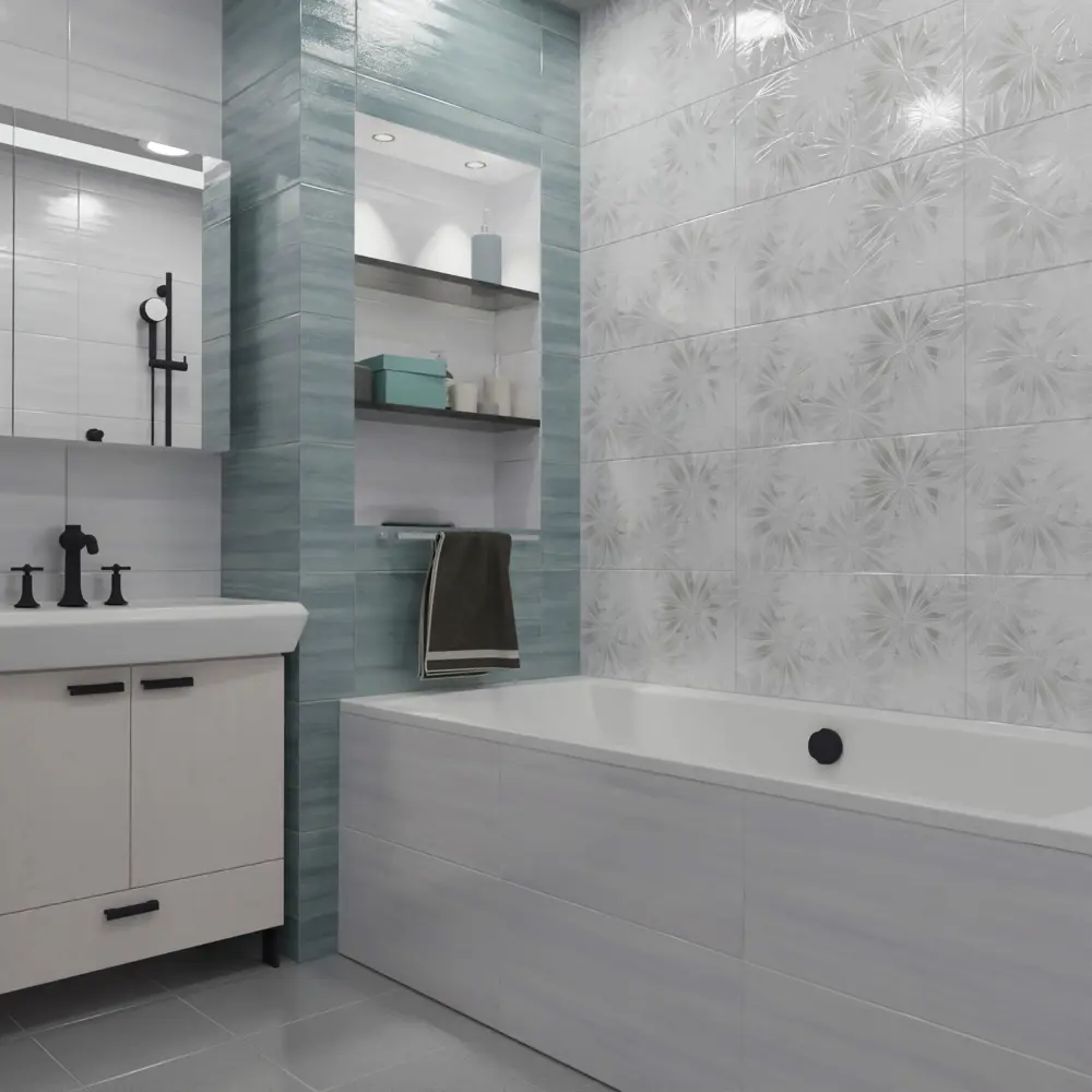 Настенная плитка НЕФРИТ-КЕРАМИКА Довиль серый 30х60 см 89232613 STLM-0946000 - Вид №5