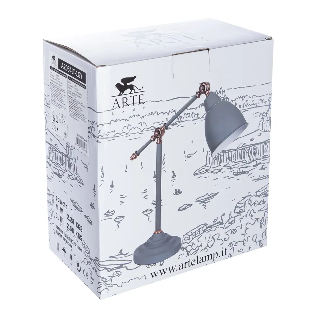 Настольная лампа Braccio 1xE27x60 Вт, цвет серый матовый 18638951 STLM-2073154 Arte Lamp  - Вид №6