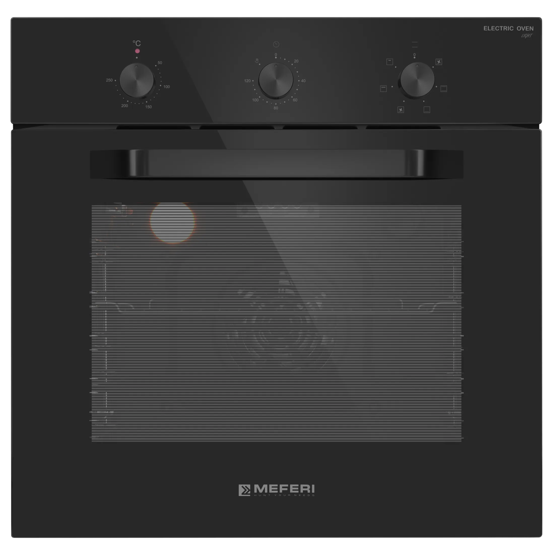 9168830 Электрический духовой шкаф Meferi MEO606BK LIGHT черный STDN-0076211