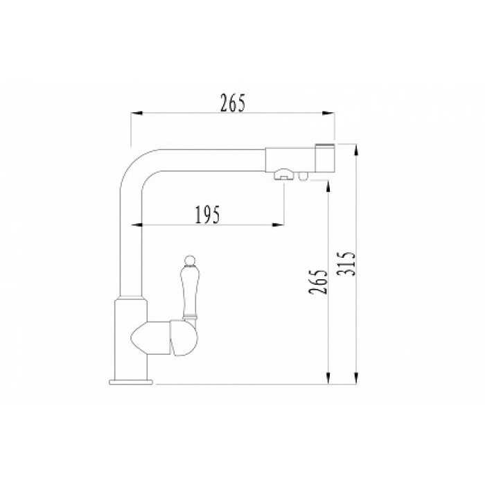 Zorg ZR 320 YF-33 шампань Смеситель для кухни Zorg 315х265 мм  - Вид №2