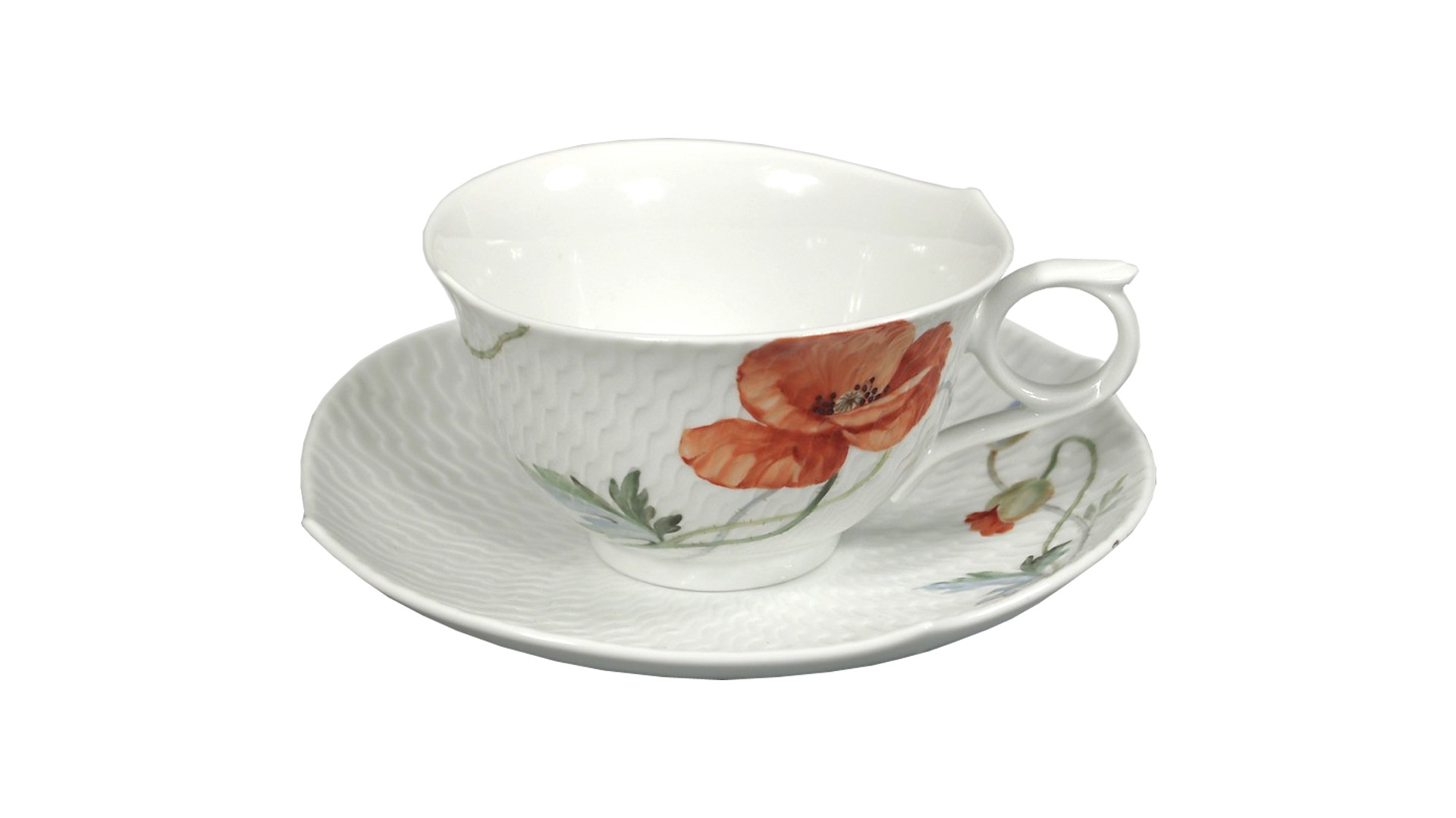 90169 Meissen Сервиз чайный 6/21 "Игра волн, рельеф, маки" Фарфор  - Вид №3