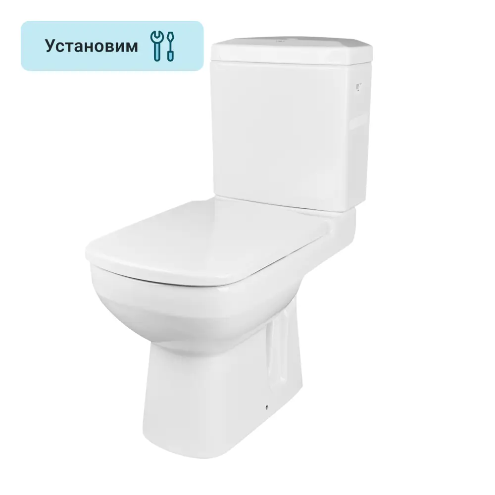 Унитаз-компакт Kirovit Idealsmart Домино горизонтальный выпуск двойной слив 82594896 STLM-2171244