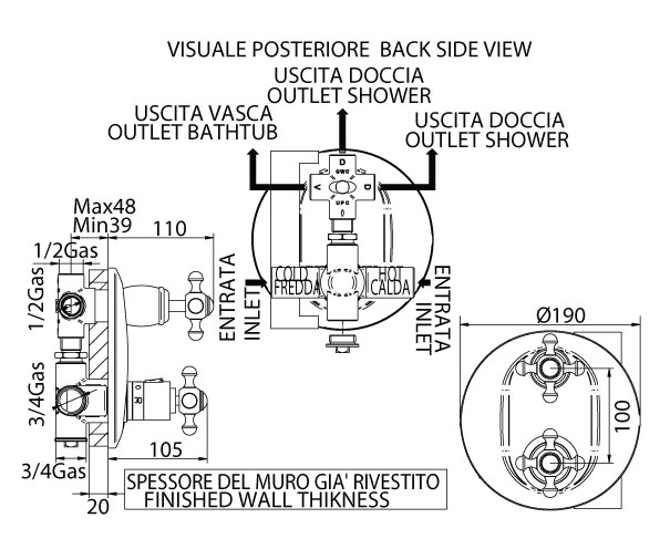824720YY06D. Смеситель Bandini Antica Santreyd - Вид №1