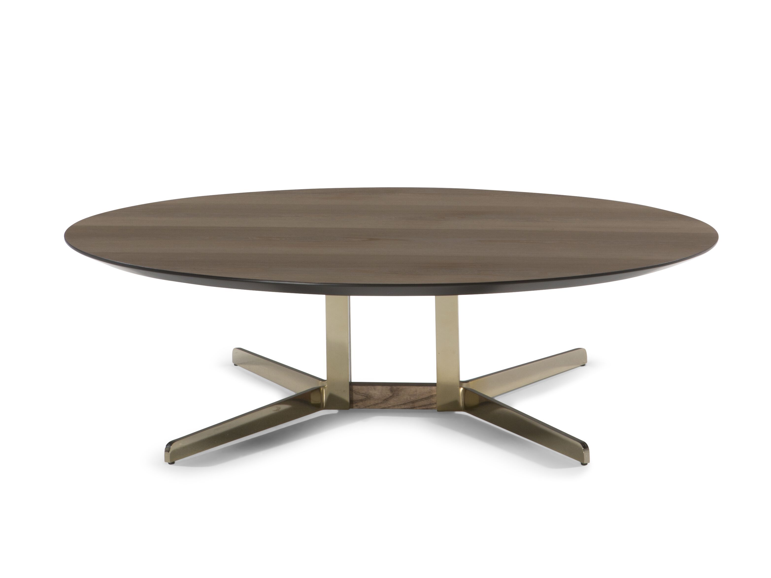 Низкий круглый журнальный столик с деревянной столешницей Natuzzi Italia Campus ARCH-00015366