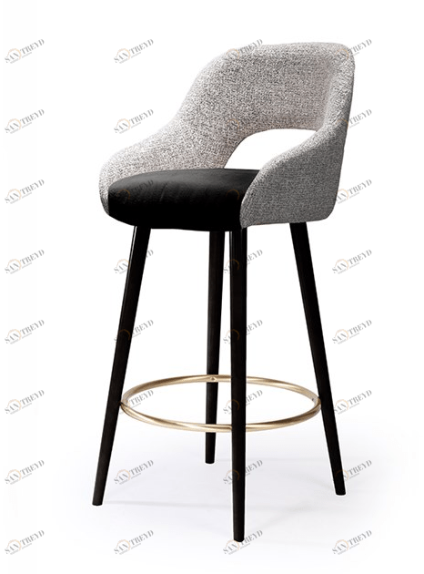 Mambo Unlimited Ideas Табурет, обитый тканью, со спинкой и подставкой для ног Lola sun-id-1433258