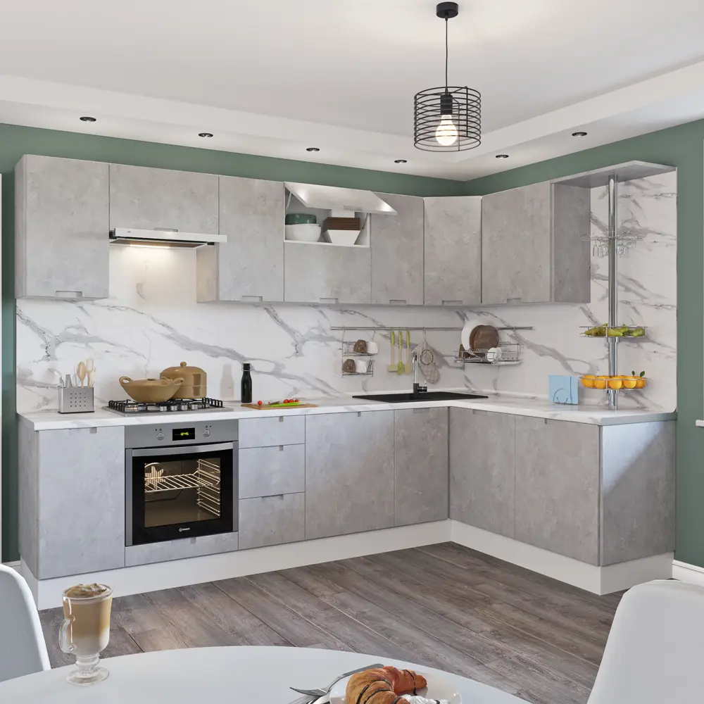 Фасад для кухонного шкафа Берлин 44.7x76.5 см Delinia ID МДФ цвет серый STLM-2194006 - Вид №15