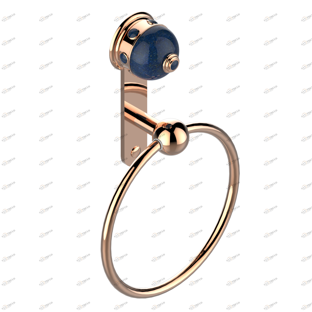 A1W-504N Полотенцедержатель-кольцо-Ø 180 мм одинарное Thg-paris Sully с лазуритом Розовое золото A1W-504N CAT.F