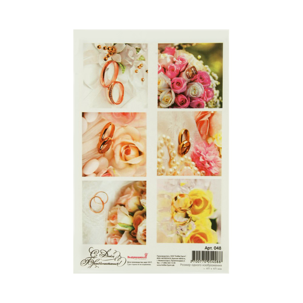 048 Водорастворимые картинки 21.6x14 см Свадьба Выдумщики 