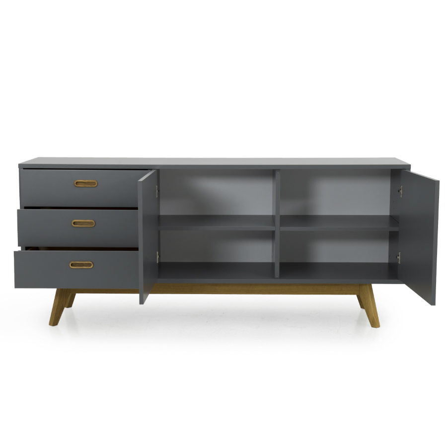 Сервант большой Tenzo Bess, 82х200х43 см, дуб, серый 2176014 - Вид №3