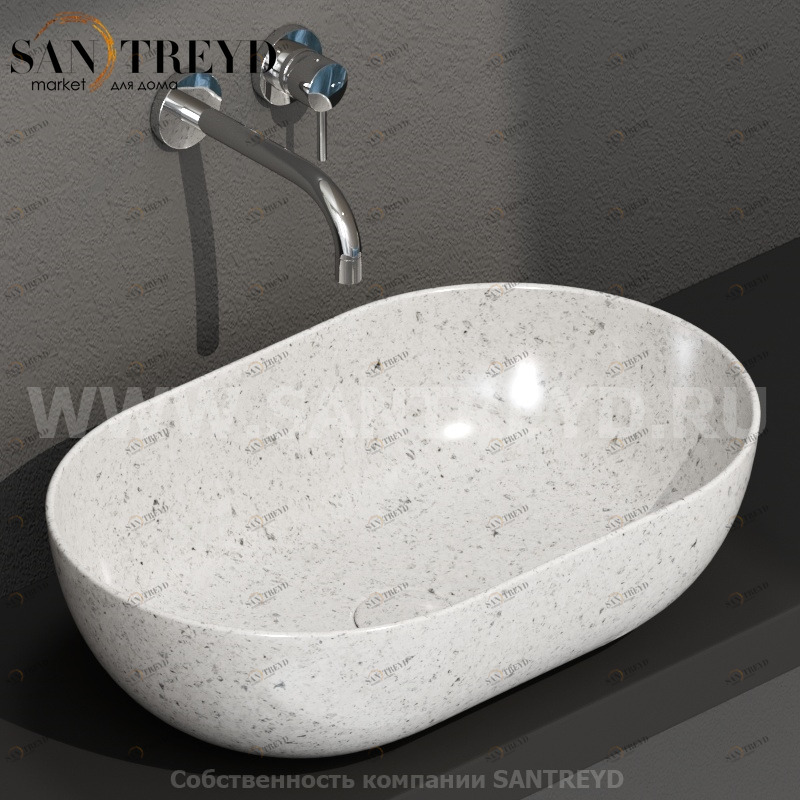 B6O54GG Накладная раковина на столешницу  овальная Ceramica Globo T-EDGE