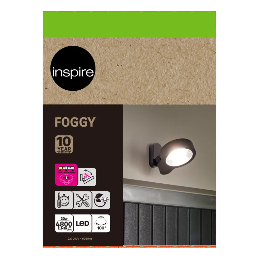 Прожектор светодиодный уличный SMD Inspire «Foggy» 30 Вт 6500К IP44 регулируемый белый свет 84693014 STLM-2059607  - Вид №17