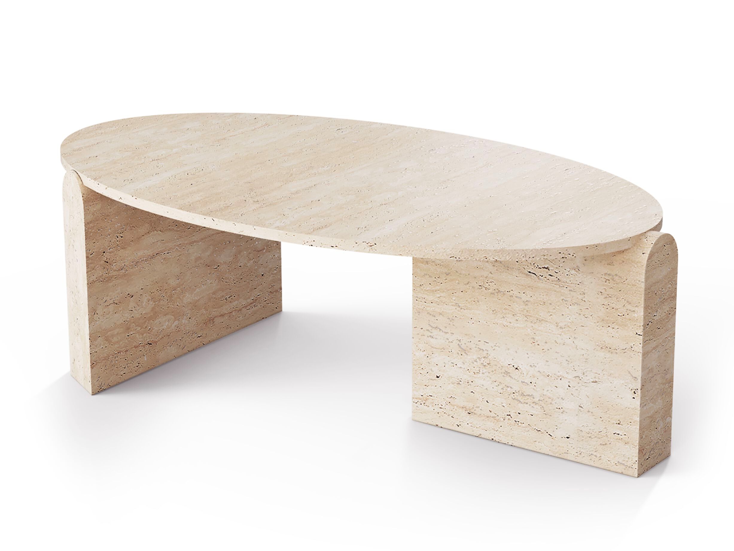 Травертин овальный низкий журнальный столик Mambo Unlimited Ideas Жан ARCH-00056170 - Вид №1