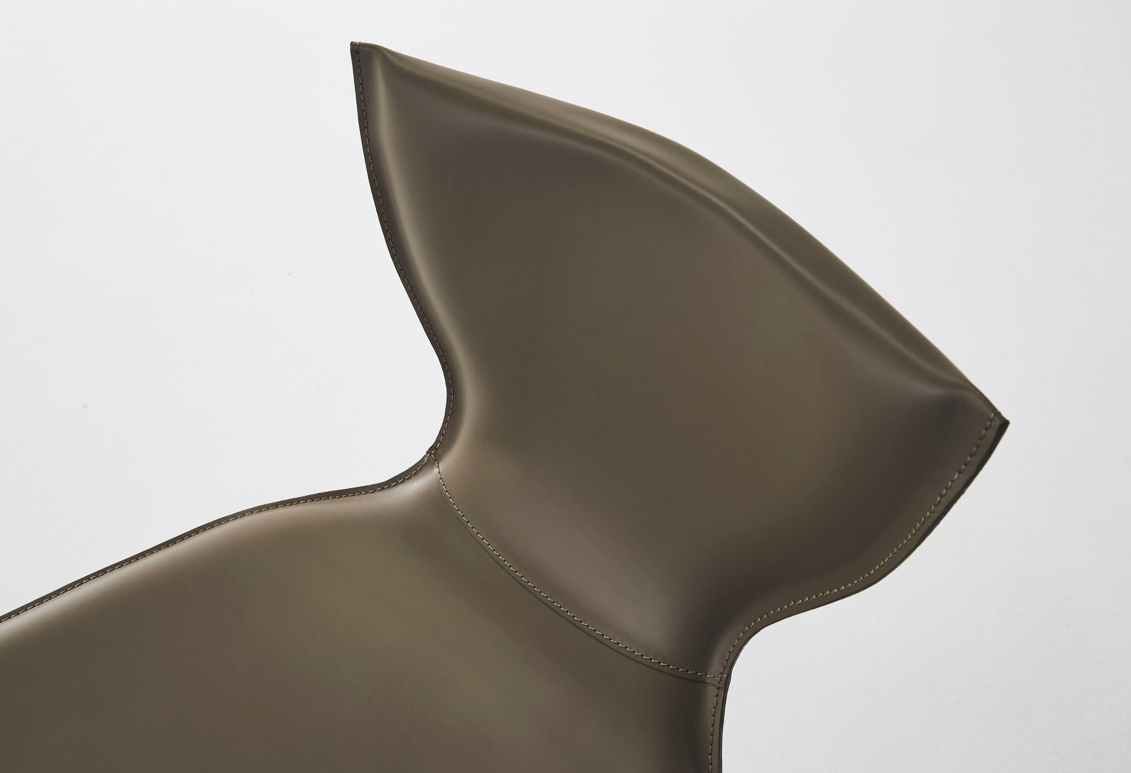 Высокий кожаный стул со спинкой Casa Covre VARENNE ARCH-00133848 - Вид №3