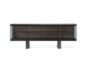 Шкаф из стали и хрусталя с распашными дверями