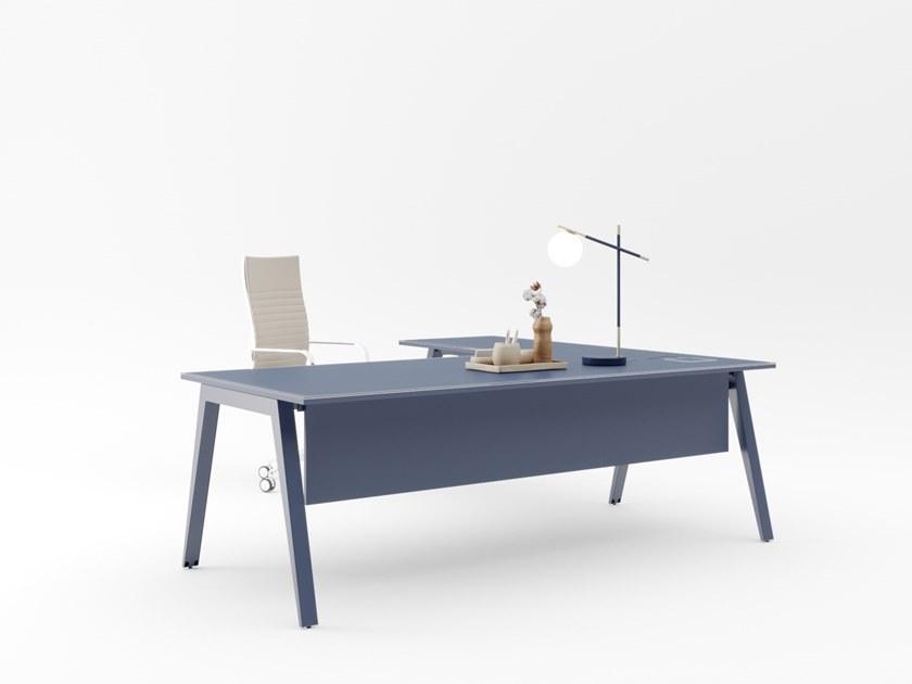 PROF Рабочий стол из дерева с системой управления кабелями Dodici sun-id-1491140 - Вид №4