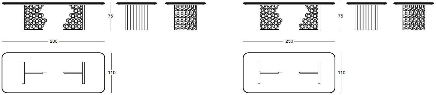 Longhi Прямоугольный мраморный стол Loveluxe 2017 – essence collection U 165 - Вид №4