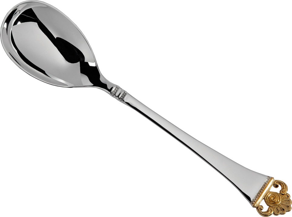 85793 Robbe&Berking Ложка для мороженого Robbe&Berking "Розенмустер" 14,8см (серебро 925+позолота) Серебро 925 