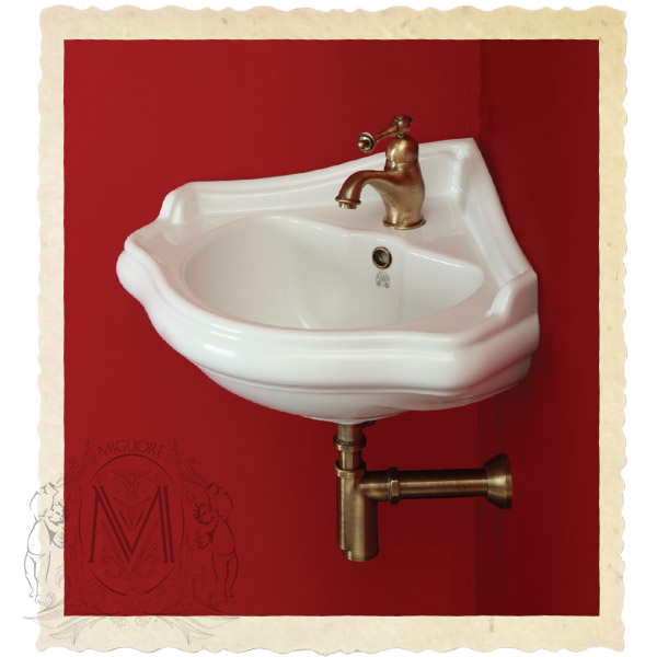 ML.BLL-25.058.Bi Подвесная раковина настенная прямоугольная Migliore  белая  - Вид №1