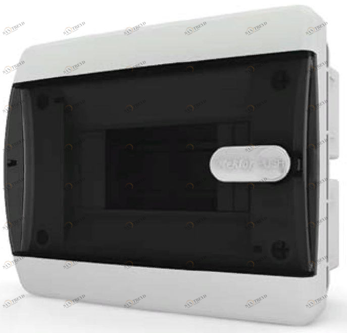 Бокс внутренний на 4 модуля Tekfor (черная прозрачная дверь) 7326