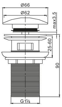 Донный клапан с системой "Клик-клак" Cezares CZR-SAT6-01 ARTICOLI VARI - Вид №1