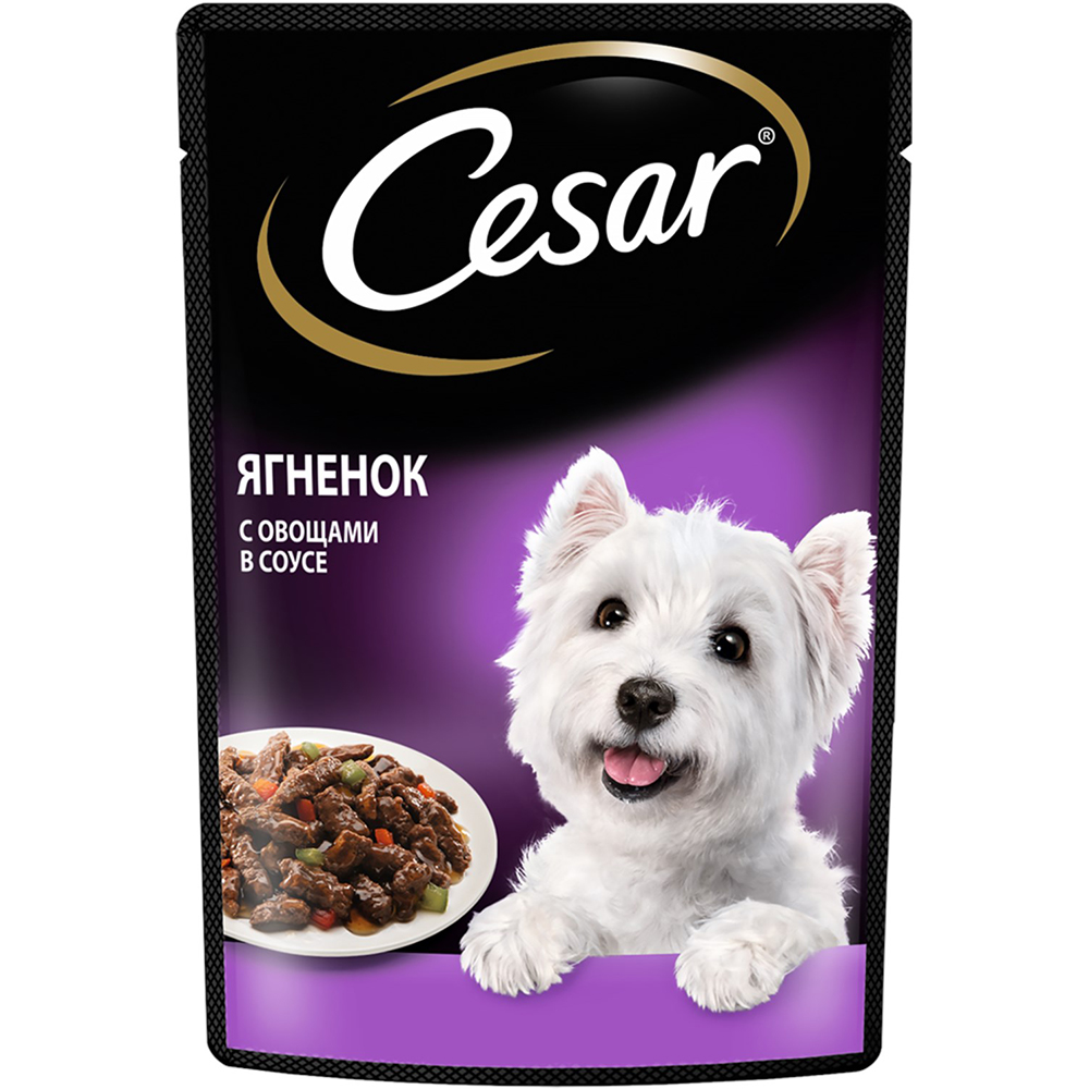 ПР0053682*28 Корм для собак Ягненок с овощами пауч 85г (упаковка - 28 шт) Cesar 
