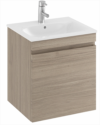 42384 IFO Renova Плоская тумба для тонкой раковины с ящиком и внутренним ящиком, W = 588 мм, W1 = 600 мм, темно-серый  - Вид №5