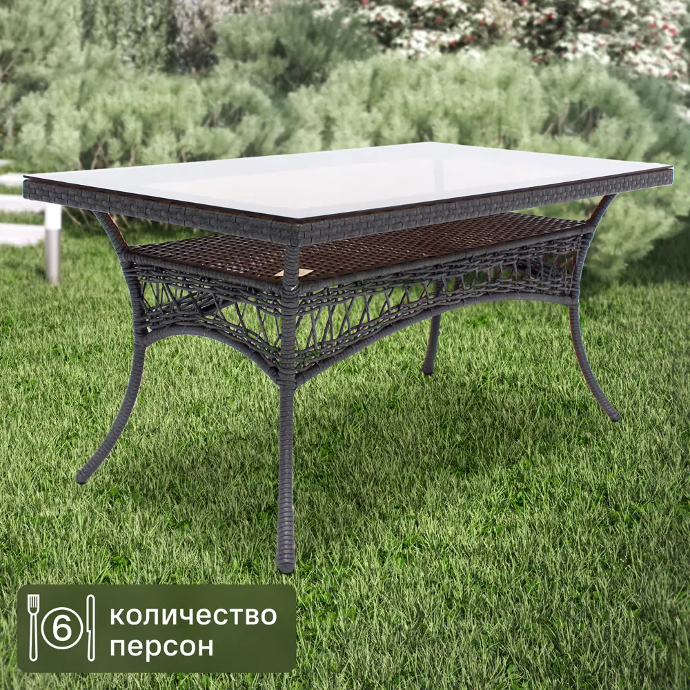 Стол садовый прямоугольный Deco 160x85x75 см пластик серый 85017149 STLM-2145651 Santreyd 