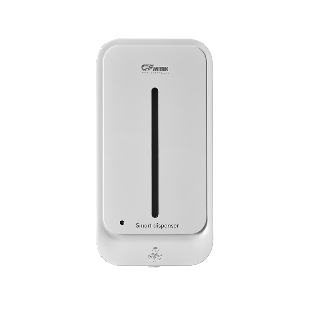 GFmark - Дозатор СЕНСОРНЫЙ, ДЕЗИНФЕКЦИЯ, заоваленный, пластик АБС, БЕЛЫЙ, с полоской, 1000 мл, код: 728  - Вид №4