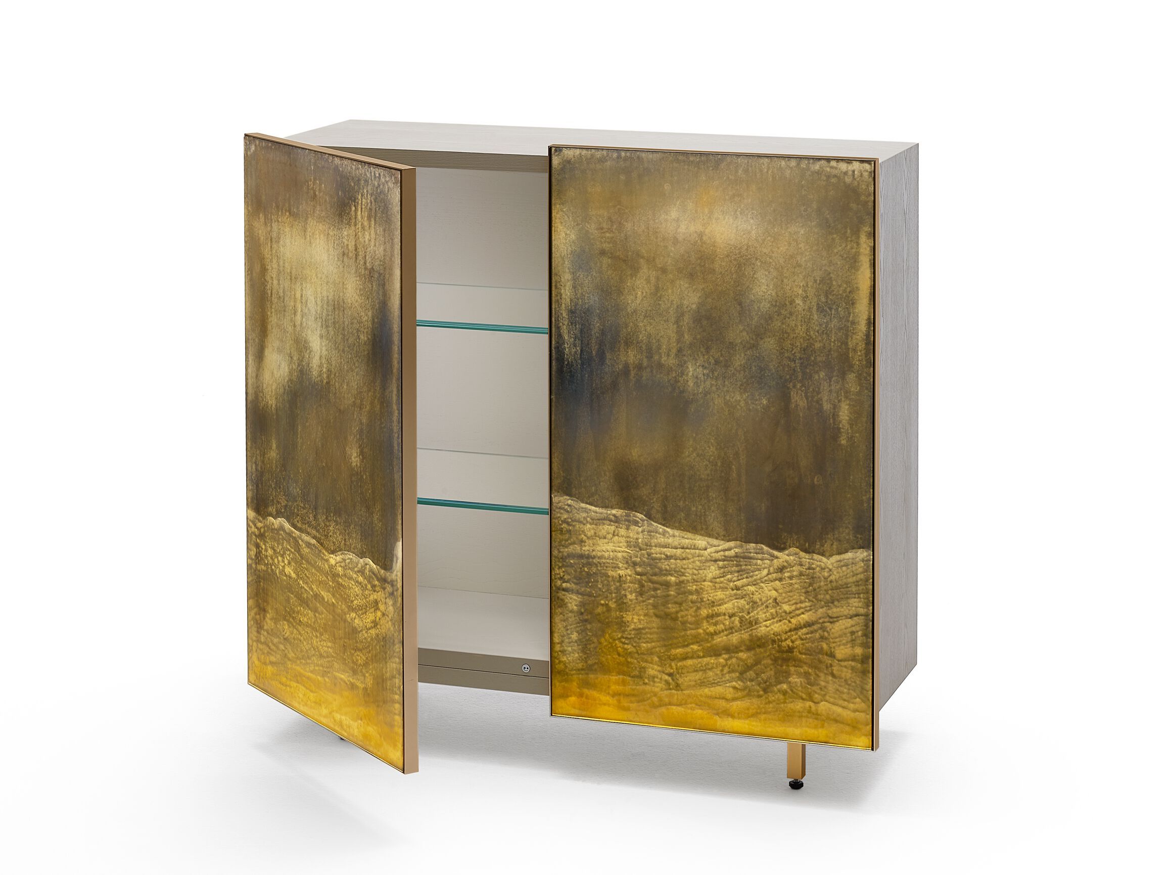 Деревянный сервант со стеклянными распашными дверями ARTE VENEZIANA итальянские пейзажи ARCH-00098918 - Вид №2