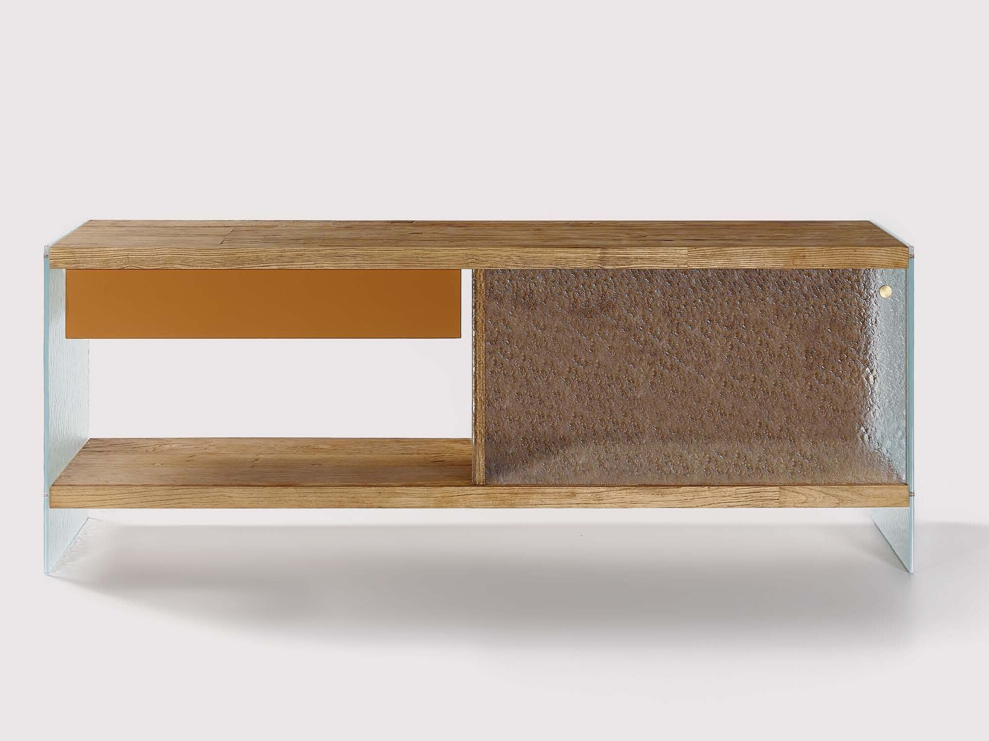 Шкаф для телевизора из дерева и терракотового стекла Naturedesign Origin ARCH-00029656 - Вид №4