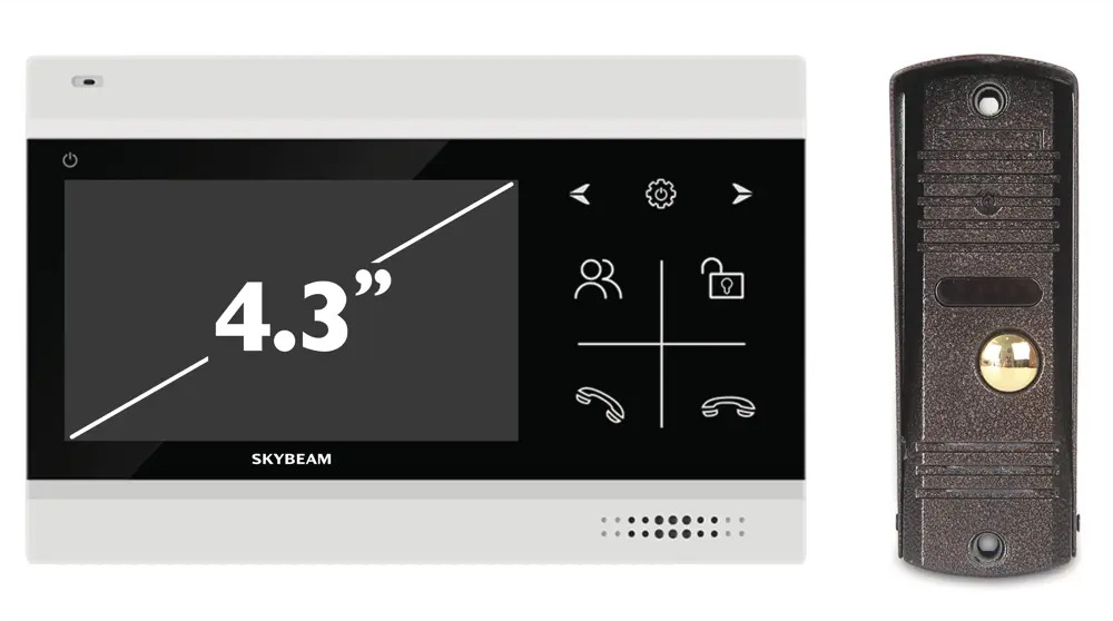Видеодомофон Skybeam с ночным видением и TFT-экраном 4.3" 89337372