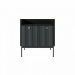 Тумба высокая с полкой 71х64 см серая Look Black BRAGIN DESIGN LIVING 00-3862469 Серый