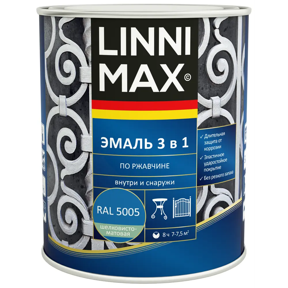 LINNIMAX Грунт-эмаль 3 в 1 по ржавчине - антикоррозийная защита металла 89349589 STLM-1540154 - Вид №1