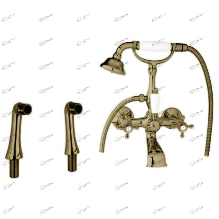 Смеситель на борт ванны с ручным душем, шлангом 150 см CEZARES GOLF-PBV-02-Bi