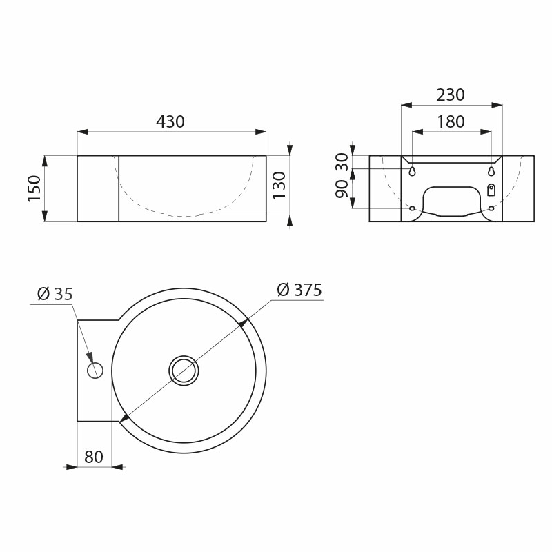 121710 Настенный умывальник REDO DELABIE  - Вид №1