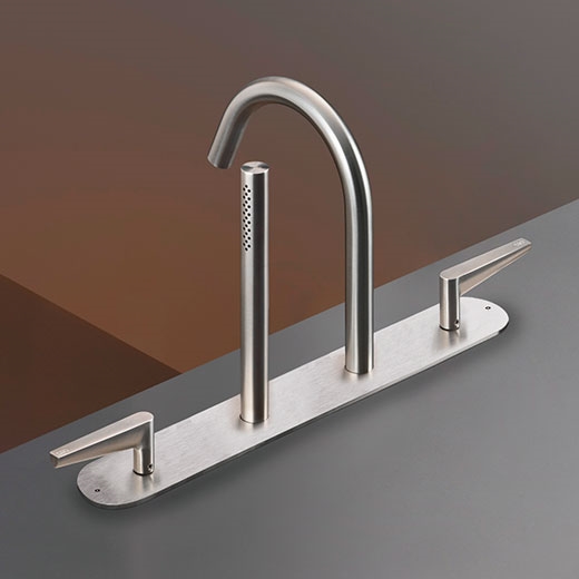 Обод монтаж комплект из 2-х последовательных смесителей с носиком H. 190 мм и выдвижной цилиндрического ручной душ диаметр 18 мм  FLG29 CEADESIGN  - Вид №1