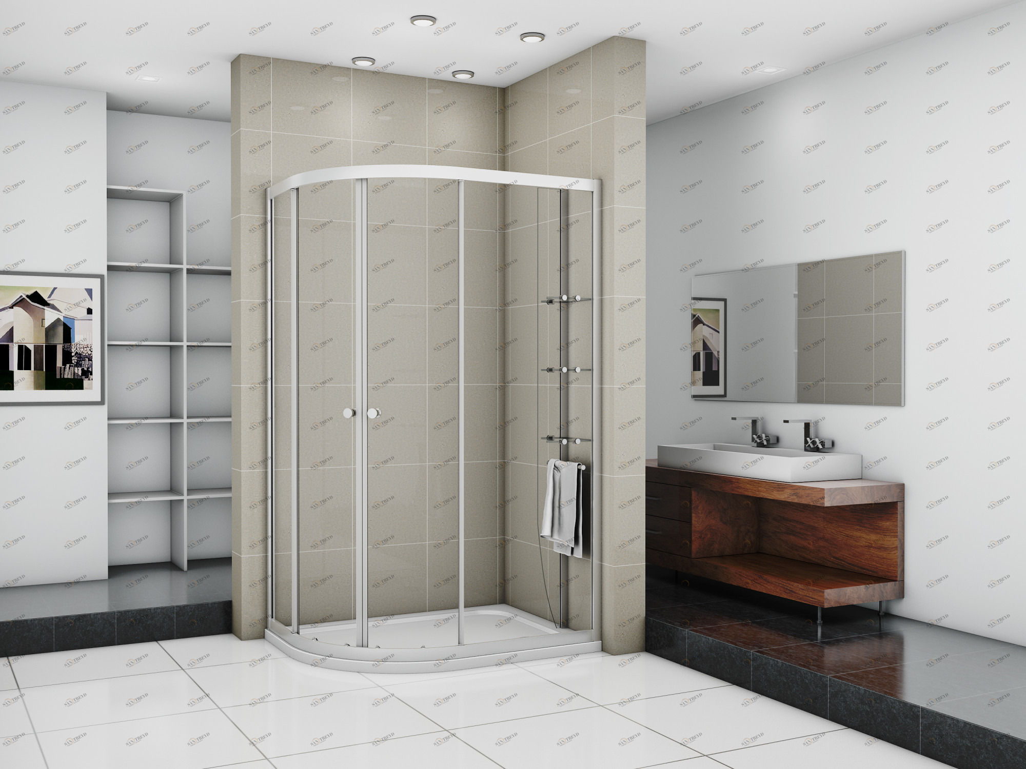 Душевой уголок CEZARES PRATICO-RH-2-120/90-C-Cr-R