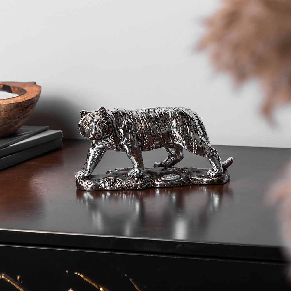 22680 Крадущийся тигр (скульптура) Айс Античное серебро BOGACHO 4627196598638
