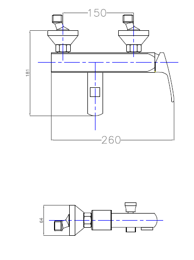 Смеситель для ванны и душа однорычажный Cezares LEGEND-VM-02 - Вид №1