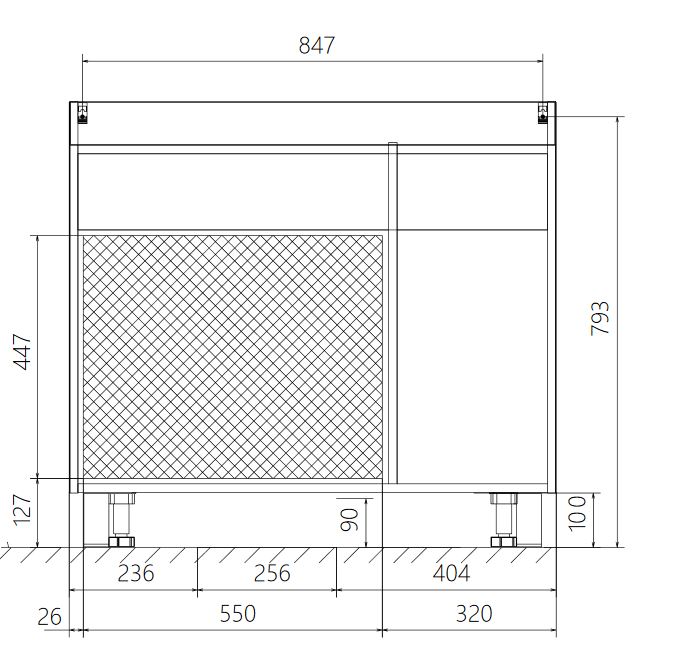 У51042 Тумба без раковины Соната 90Н 1д, 2я б/к 1 Marka Соната  - Вид №7