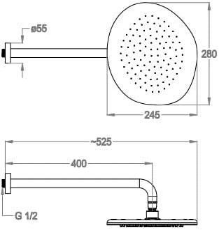 Fir Italia Настенная хромированная душевая лейка Soffioni doccia 9370944 - Вид №1