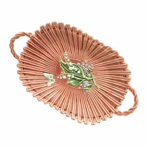 Хлебница (роспись) Голубые ландыши