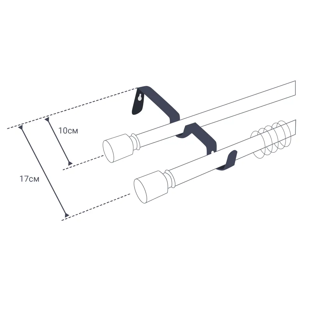 Santreyd Двухрядный карниз для штор 200 см венге 14526396 STLM-0005001 - Вид №4