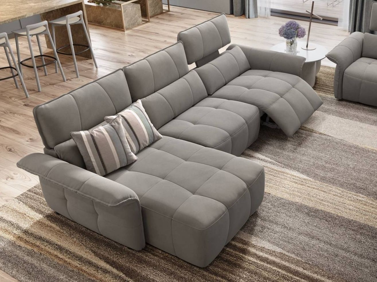 Тканевый диван с полуостровом Sofanella Adria ARCH-00095591 - Вид №4