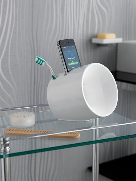 1160(BI) Stil Haus, керамический громкоговоритель и держатель для щёток, белая керамика 