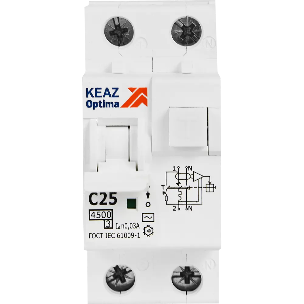 Дифференциальный автомат КЭАЗ Opti Din 25А для защиты электропроводки 89206633 STLM-1104050 - Вид №1