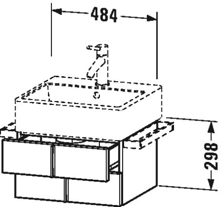 Тумбочка подвесная Vero Air #VA6284 484 x 431 мм Duravit VA628407272 - Вид №1