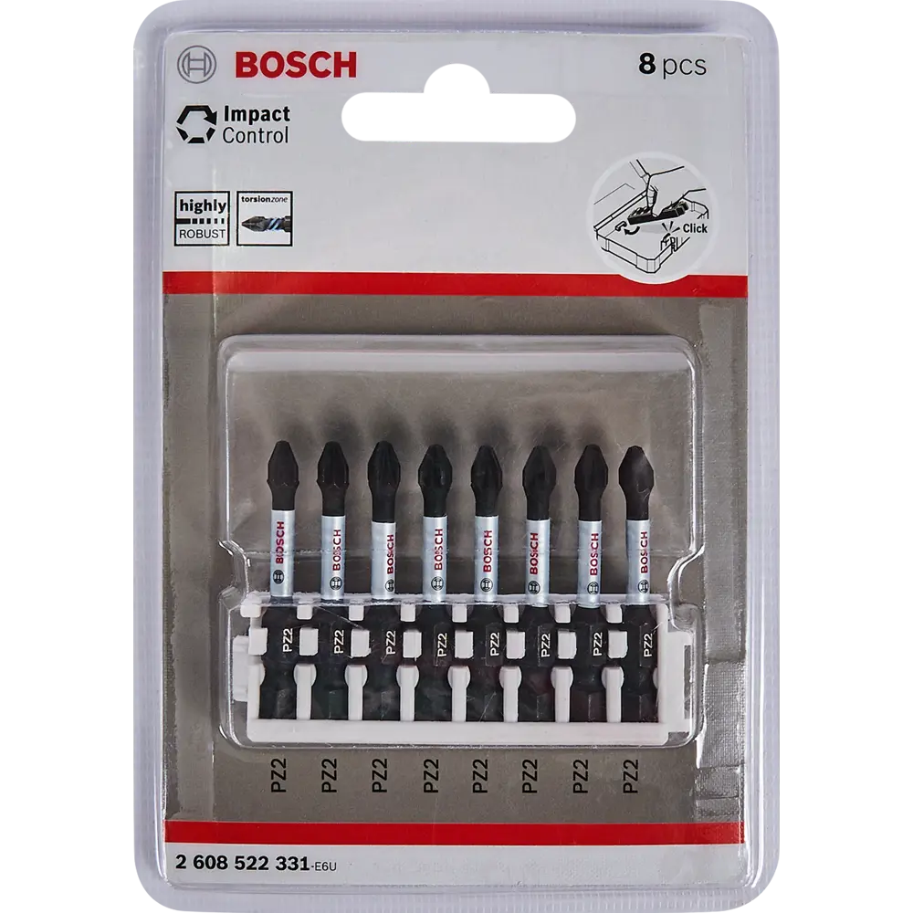 Биты ударная Bosch Impact Control 2608522331 PZ2x50 мм, 8 шт. 80139567 STLM-2024256 BOSCH PROFESSIONAL  - Вид №2