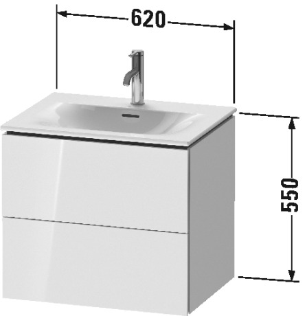 LC630501212 L-Cube Тумбочка подвесная Дуб брашированный, натуральный шпон Duravit - Вид №1