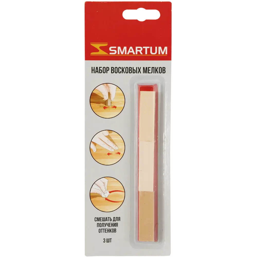 SMARTUM Набор восковых мелков для реставрации деревянных поверхностей, 3 бежевых оттенка 82459589 STLM-0027621